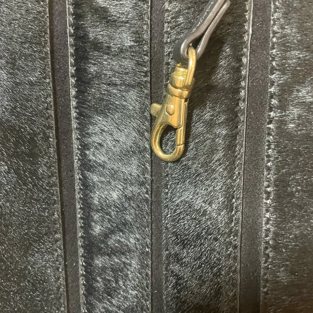 Michael Kors Black Brooklyn Applique Haircalf Feed Bag Purse with Dust Bag - Picture 8 of 15